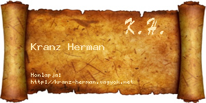 Kranz Herman névjegykártya